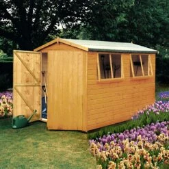 Shire Atlas 10x8 Ft Apex Shiplap Wooden 2 Door 2 Windows Shed With Floor - Assembly Service Included