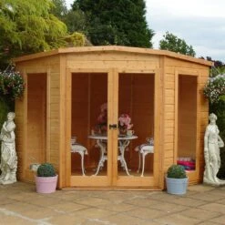 Shire Barclay 7x7 Safety Acrylic Pent Shiplap Wooden Summer House - Base Not Included -Outdoor Garden shire barclay 7x7 safety acrylic pent shiplap wooden summer house base not included5019804999170 01i bq