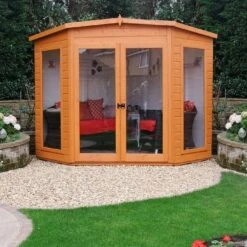 Shire Barclay 7x7 Safety Acrylic Pent Shiplap Wooden Summer House - Base Not Included -Outdoor Garden shire barclay 7x7 safety acrylic pent shiplap wooden summer house base not included5019804999170 02i bq