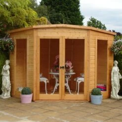 Shire Barclay 8x8 Safety Acrylic Pent Shiplap Wooden Summer House - Base Not Included -Outdoor Garden shire barclay 8x8 safety acrylic pent shiplap wooden summer house base not included5019804999200 01i bq
