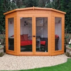 Shire Barclay 8x8 Safety Acrylic Pent Shiplap Wooden Summer House - Base Not Included -Outdoor Garden shire barclay 8x8 safety acrylic pent shiplap wooden summer house base not included5019804999200 02i bq