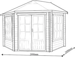 Shire Belvoir 10x10 Glass Apex Tongue & Groove Wooden Cabin - Base Not Included -Outdoor Garden shire belvoir 10x10 glass apex tongue groove wooden cabin base not included5019804252398 03t