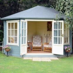 Shire Belvoir 10x10 Glass Apex Tongue & Groove Wooden Cabin - Base Not Included -Outdoor Garden shire belvoir 10x10 glass apex tongue groove wooden cabin base not included5019804252398 08i bq