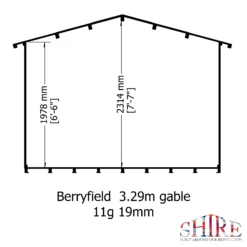 Shire Berryfield 11x8 Eco Glass Apex Tongue & Groove Wooden Cabin - Base Not Included -Outdoor Garden shire berryfield 11x8 eco glass apex tongue groove wooden cabin base not included5019804112289 03t bq