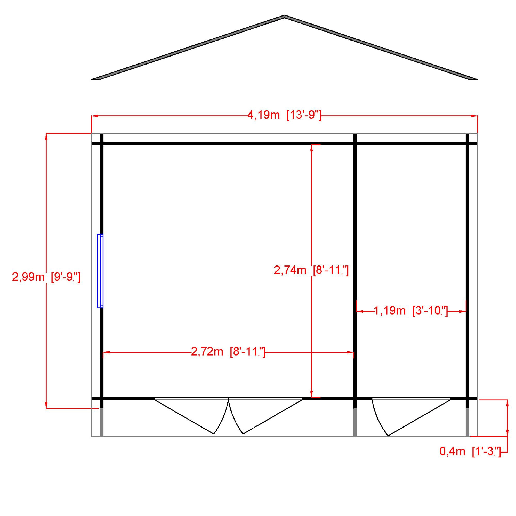 Shire Bourne 10x14 Ft Toughened Glass Apex Tongue & Groove Wooden Cabin With Tile Roof 4 Shire Bourne 10x14 Ft Toughened Glass Apex Tongue & Groove Wooden Cabin With Tile Roof - Image 2