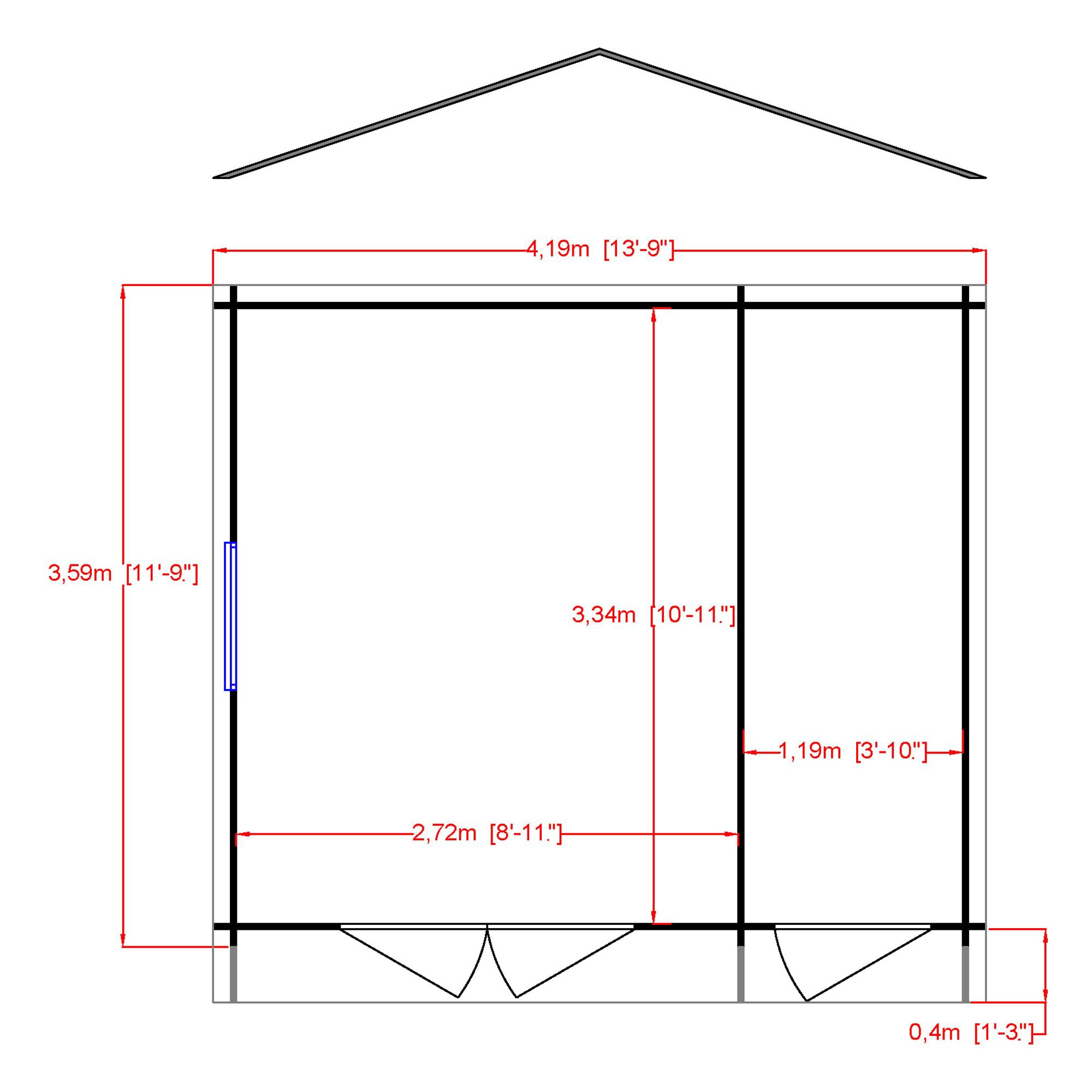 Shire Bourne 14x12 Toughened Glass Apex Tongue & Groove Wooden Cabin 4 Shire Bourne 14x12 Toughened Glass Apex Tongue & Groove Wooden Cabin - Image 2