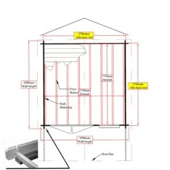 Shire Cannock 10x10 Ft Toughened Glass Apex Tongue & Groove Wooden Cabin With Felt Tile Roof -Outdoor Garden shire cannock 10x10 ft toughened glass apex tongue groove wooden cabin with felt tile roof5019804111305 02t