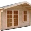 Shire Cannock 12x10 Toughened Glass Apex Tongue & Groove Wooden Cabin - Base Not Included -Outdoor Garden shire cannock 12x10 toughened glass apex tongue groove wooden cabin base not included5019804312108 03c bq