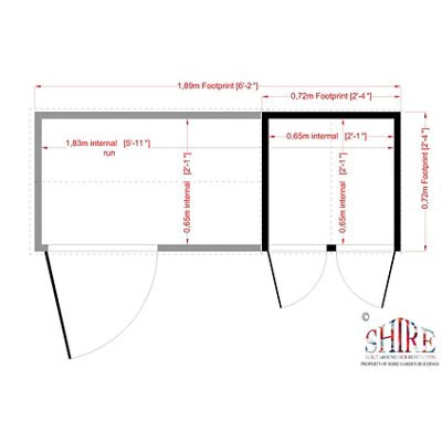 Shire Country Hutch & Run, (H)1.34m (W)0.72m (D)0.72m 4 Shire Country Hutch & Run, (H)1.34m (W)0.72m (D)0.72m - Image 2