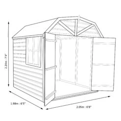 Shire Dutch 7x7 Ft Dutch Apex Shiplap Wooden Shed With Floor -Outdoor Garden shire dutch 7x7 ft dutch apex shiplap wooden shed with floor5019804112265 03t