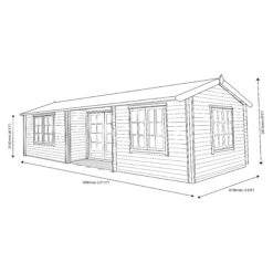 Shire Elveden 26x14 Glass Apex Tongue & Groove Wooden Cabin - Base Not Included -Outdoor Garden shire elveden 26x14 glass apex tongue groove wooden cabin base not included5019804111534 03t