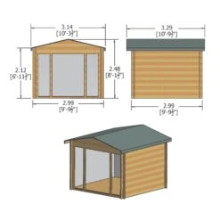 Shire Epping 10x10 Toughened Glass Apex Tongue & Groove Wooden Cabin -Outdoor Garden shire epping 10x10 toughened glass apex tongue groove wooden cabin5019804119547 01t bq