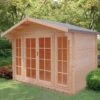 Shire Epping 10x8 Toughened Glass Apex Tongue & Groove Wooden Cabin - Assembly Service Included -Outdoor Garden shire epping 10x8 toughened glass apex tongue groove wooden cabin assembly service included5019804119530 01i bq