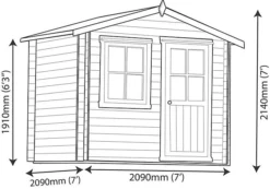 Shire Hartley 7x7 Apex Tongue & Groove Wooden Cabin (Base Included) - Assembly Service Included -Outdoor Garden shire hartley 7x7 apex tongue groove wooden cabin base included assembly service included5019804197729 01t bq