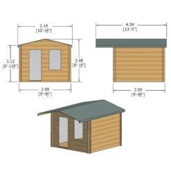 Shire Hopton 10x10 Toughened Glass Apex Tongue & Groove Wooden Cabin - Base Not Included -Outdoor Garden shire hopton 10x10 toughened glass apex tongue groove wooden cabin base not included5019804119202 01t bq