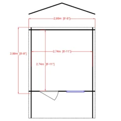Shire Hopton 10x10 Toughened Glass Apex Tongue & Groove Wooden Cabin - Base Not Included -Outdoor Garden shire hopton 10x10 toughened glass apex tongue groove wooden cabin base not included5019804119202 02t bq
