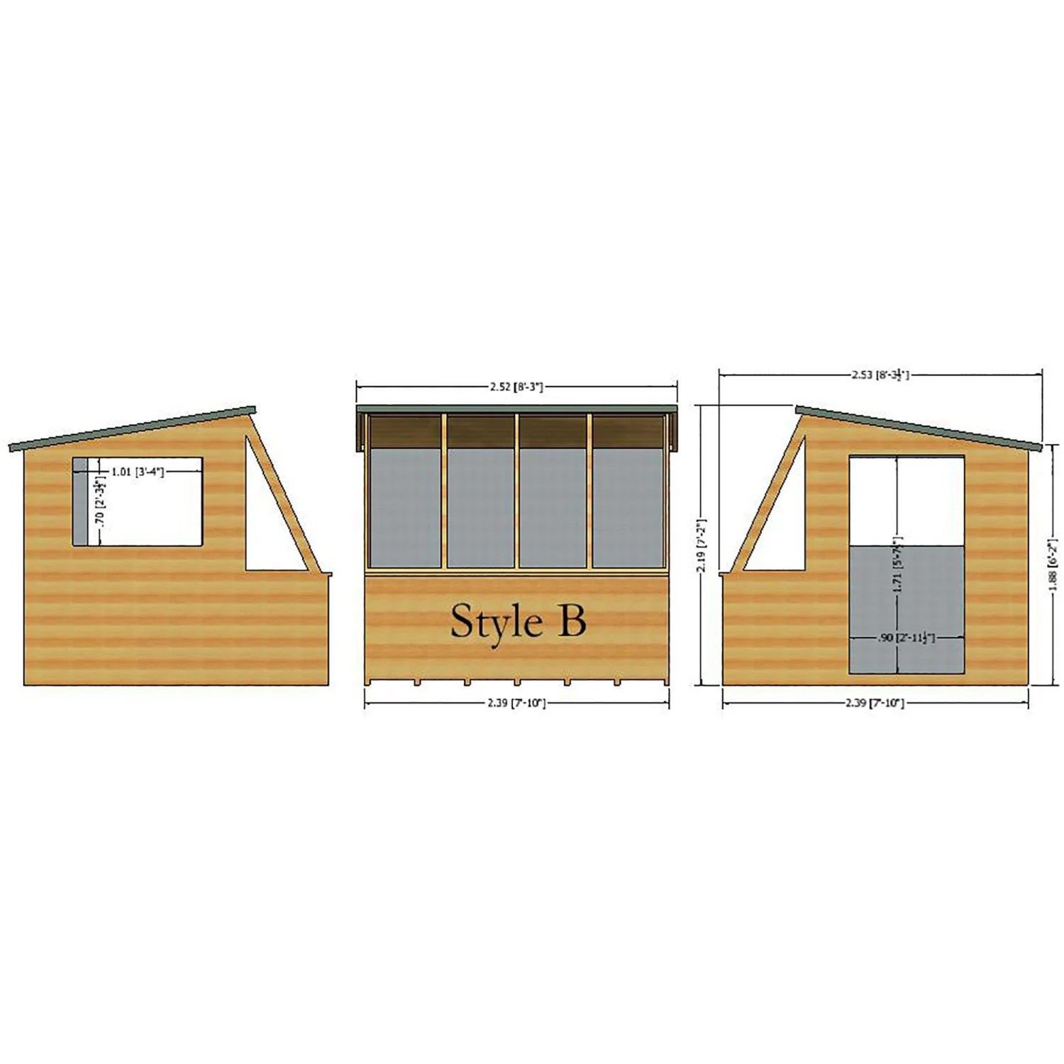 Shire Iceni 8x8 Ft Pent Shiplap Wooden Shed With Floor 4 Shire Iceni 8x8 Ft Pent Shiplap Wooden Shed With Floor - Image 2