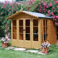 Shire Kensington 7x7 Glass Apex Shiplap Wooden Summer House - Base Included -Outdoor Garden shire kensington 7x7 glass apex shiplap wooden summer house base included5019804198504 01i bq