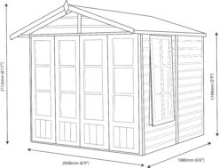 Shire Kensington 7x7 Glass Apex Shiplap Wooden Summer House - Base Included -Outdoor Garden shire kensington 7x7 glass apex shiplap wooden summer house base included5019804198504 01t