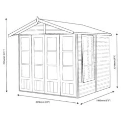 Shire Kensington 7x7 Toughened Glass Apex Shiplap Wooden Summer House - Base Not Included -Outdoor Garden shire kensington 7x7 toughened glass apex shiplap wooden summer house base not included5019804111183 03t