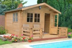 Shire Kinver 14x14 Glass Apex Tongue & Groove Wooden Cabin - Base Not Included -Outdoor Garden shire kinver 14x14 glass apex tongue groove wooden cabin base not included5019804114191 03i bq