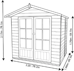 Shire Lumley 7x5 Glass Apex Shiplap Wooden Summer House - Base Not Included -Outdoor Garden shire lumley 7x5 glass apex shiplap wooden summer house base not included5397007006377 01t bq