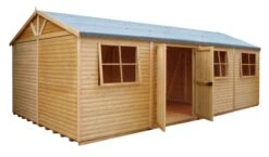 Shire Mammoth 20x10 Glass Apex Wooden Workshop - Base Not Included