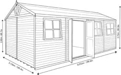 Shire Mammoth 20x10 Glass Apex Wooden Workshop - Base Not Included -Outdoor Garden shire mammoth 20x10 glass apex wooden workshop base not included5019804203130 03t