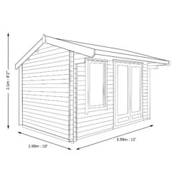 Shire Marlborough 10x12 Toughened Glass Apex Tongue & Groove Wooden Cabin - Base Not Included -Outdoor Garden shire marlborough 10x12 toughened glass apex tongue groove wooden cabin base not included5019804112364 03i bq