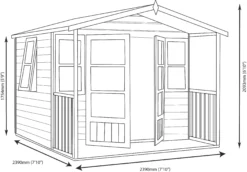 Shire Milton 8x9 Glass Apex Shiplap Wooden Summer House - Base Not Included -Outdoor Garden shire milton 8x9 glass apex shiplap wooden summer house base not included5019804124800 03t