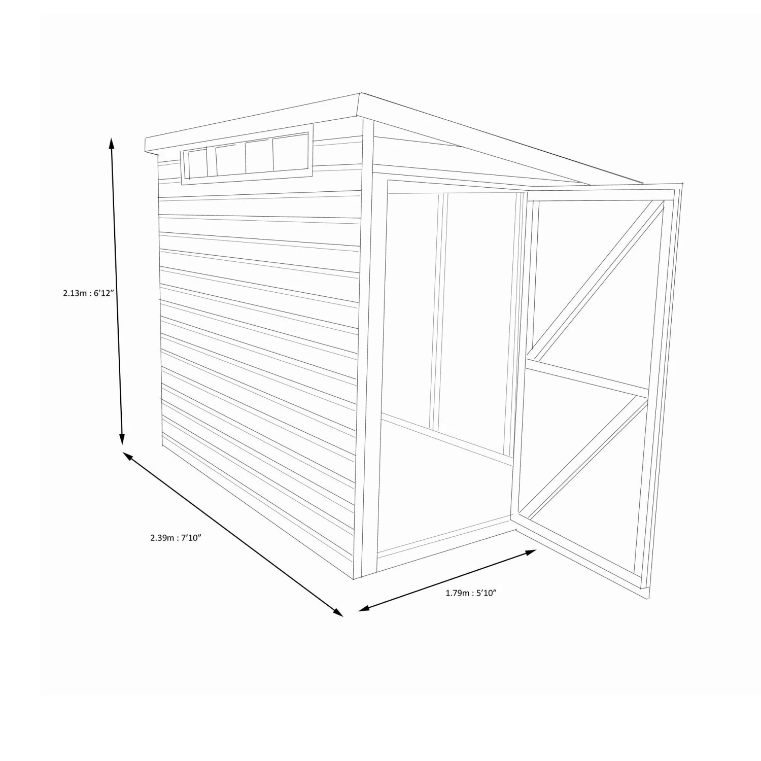 Shire Security Cabin 8x6 Ft Pent Shiplap Wooden Shed With Floor 7 Shire Security Cabin 8x6 Ft Pent Shiplap Wooden Shed With Floor - Image 5