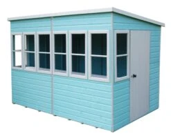 Shire Sun 10x10 Glass Pent Shiplap Wooden Summer House - Base Not Included
