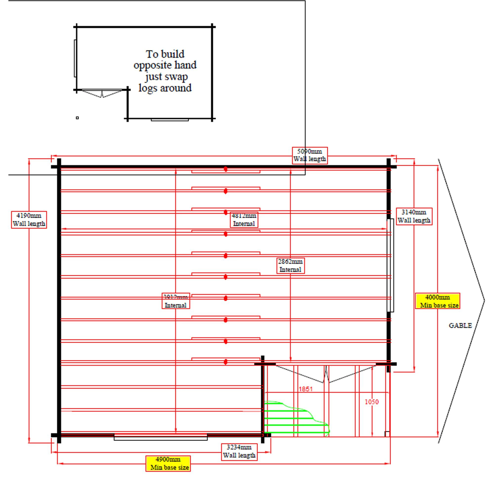 Shire Twyford 14x17 Toughened Glass Apex Tongue & Groove Wooden Cabin - Base Not Included 12 Shire Twyford 14x17 Toughened Glass Apex Tongue & Groove Wooden Cabin - Base Not Included - Image 10