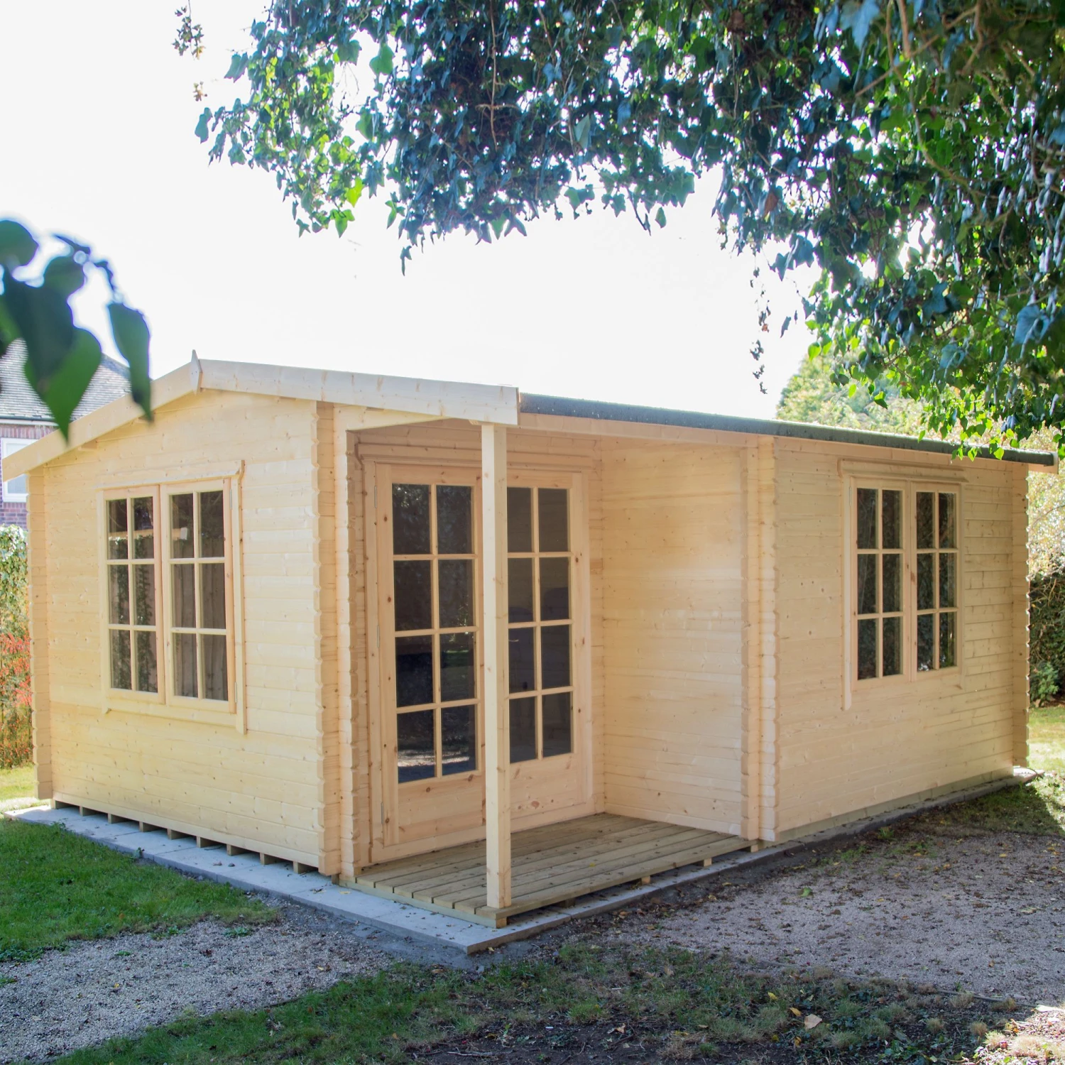 Shire Twyford 16x17 Ft Toughened Glass Apex Tongue & Groove Wooden Cabin With Felt Tile Roof 12 Shire Twyford 16x17 Ft Toughened Glass Apex Tongue & Groove Wooden Cabin With Felt Tile Roof - Image 10