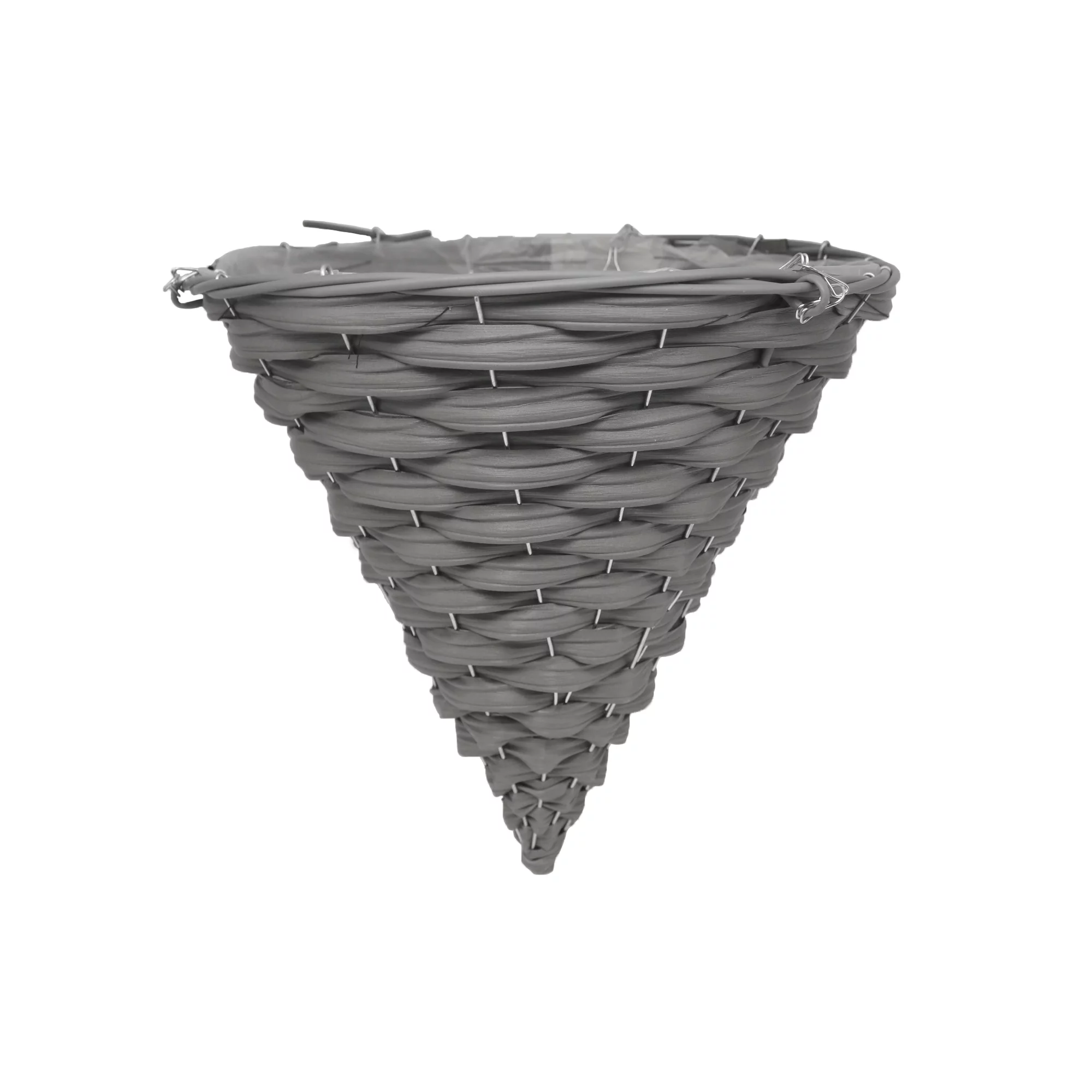 Smart Garden Faux Rattan Grey Cone Plastic Hanging Basket, 35cm 3 Smart Garden Faux Rattan Grey Cone Plastic Hanging Basket, 35cm