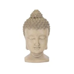 Terrastyle Cream Buddha Head Garden Ornament (H)46cm -Outdoor Garden terrastyle cream buddha head garden ornament h 46cm5021346520491 36c bq