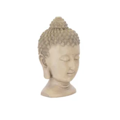 Terrastyle Cream Buddha Head Garden Ornament (H)46cm -Outdoor Garden terrastyle cream buddha head garden ornament h 46cm5021346520491 37c bq