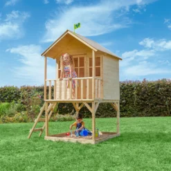 TP Toys 7.5x5 Hill Top Timber Tower Slide Playhouse Assembly Required -Outdoor Garden tp toys 7 5x5 hill top timber tower slide playhouse assembly required5021854803185 01i bq