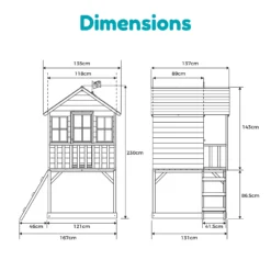 TP Toys 7.5x5 Hill Top Timber Tower Slide Playhouse Assembly Required -Outdoor Garden tp toys 7 5x5 hill top timber tower slide playhouse assembly required5021854803185 01t bq