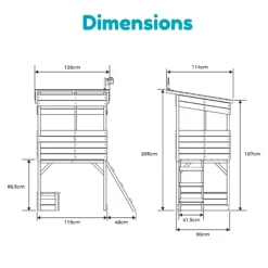TP Toys 8x7 Tree Top Timber Tower Slide Playhouse Assembly Required -Outdoor Garden tp toys 8x7 tree top timber tower slide playhouse assembly required5021854803543 01t bq