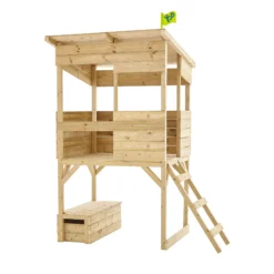TP Toys 8x7 Tree Top Timber Tower Slide Playhouse Assembly Required -Outdoor Garden tp toys 8x7 tree top timber tower slide playhouse assembly required5021854803543 02c bq
