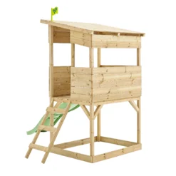 TP Toys 8x7 Tree Top Timber Tower Slide Playhouse Assembly Required -Outdoor Garden tp toys 8x7 tree top timber tower slide playhouse assembly required5021854803543 05c bq