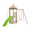 TP Toys Castlewood Brown & Green Wooden Swing Set & Slide -Outdoor Garden tp toys castlewood brown green wooden swing set slide5021854934018 01c bq