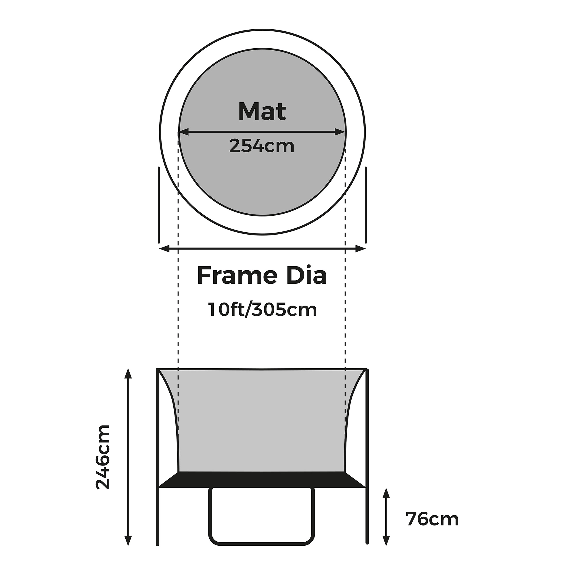 TP Toys Genius Black & Blue 10 Ft Trampoline 5 TP Toys Genius Black & Blue 10 Ft Trampoline - Image 3