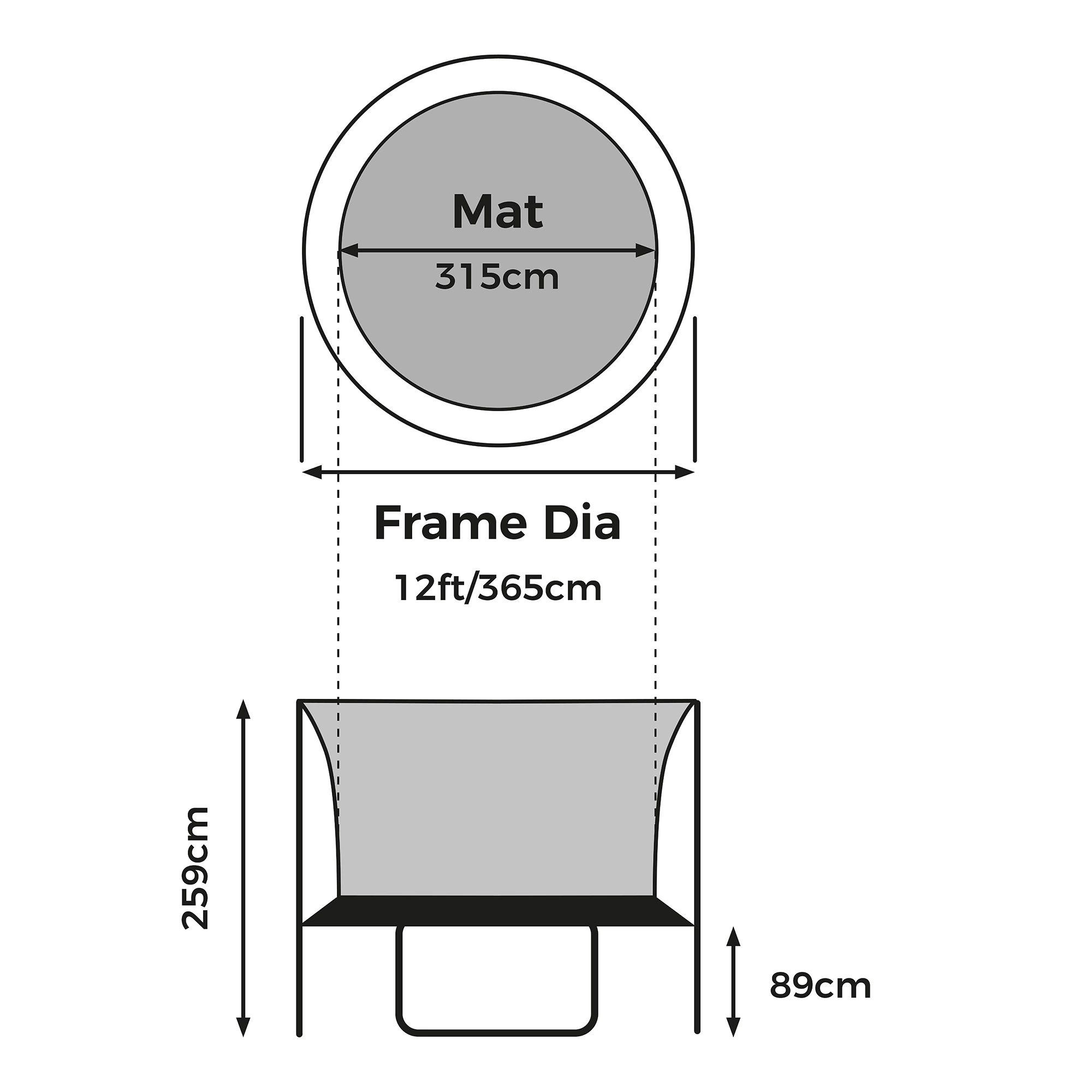 TP Toys Genius Black & Blue 12 Ft Trampoline 11 TP Toys Genius Black & Blue 12 Ft Trampoline - Image 9