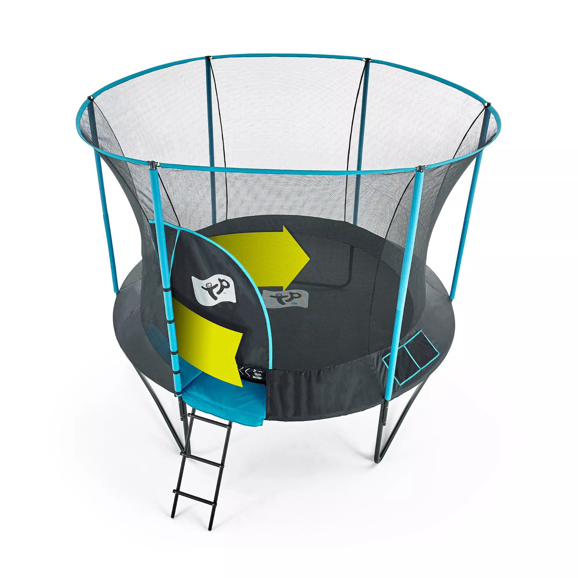 TP Toys Genius Black & Blue 12 Ft Trampoline 4 TP Toys Genius Black & Blue 12 Ft Trampoline - Image 2