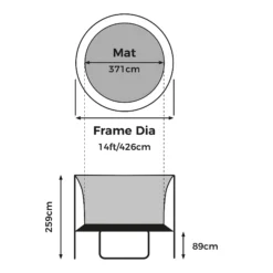 TP Toys Genius Black & Blue 14 Ft Trampoline -Outdoor Garden tp toys genius black blue 14 ft trampoline5021854902130 01t bq