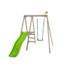 TP Toys Multiplay Green & Wood Swing & Slide (L) 1890mm X (W) 2760mm -Outdoor Garden tp toys multiplay green wood swing slide l 1890mm x w 2760mm5021854901485 01c bq
