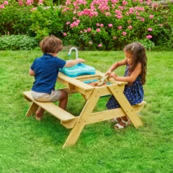 TP Toys Splash & Play Timber Sand & Water Picnic Table -Outdoor Garden tp toys splash play timber sand water picnic table5021854106170 01i bq