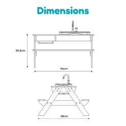 TP Toys Splash & Play Timber Sand & Water Picnic Table -Outdoor Garden tp toys splash play timber sand water picnic table5021854106170 01t bq